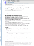 Cover page: Family Health Strategy associated with increased dental visitation among preschool children in Brazil