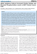 Cover page: HDAC inhibition induces increased choline uptake and elevated phosphocholine levels in MCF7 breast cancer cells.