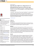 Cover page: Spending by California’s Department of Developmental Services for Persons with Autism across Demographic and Expenditure Categories