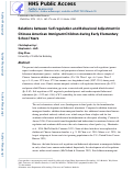 Cover page: Relations between self-regulation and behavioral adjustment in Chinese American immigrant children during early elementary school years.