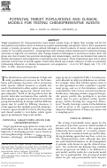 Cover page: Potential target populations and clinical models for testing chemopreventive agents.