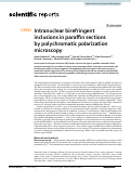 Cover page: Intranuclear birefringent inclusions in paraffin sections by polychromatic polarization microscopy