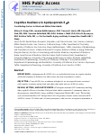 Cover page: Cognitive Resilience to Apolipoprotein E ε4: Contributing Factors in Black and White Older Adults