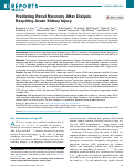 Cover page: Predicting Renal Recovery After Dialysis-Requiring Acute Kidney Injury.