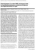 Cover page: Overexpression of a rice NPR1 homolog leads to constitutive activation of defense response and hypersensitivity to light.