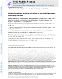 Cover page: Maternal metabolic profile predicts high or low risk of an autism pregnancy outcome