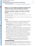 Cover page: BMN 673, a Novel and Highly Potent PARP1/2 Inhibitor for the Treatment of Human Cancers with DNA Repair Deficiency