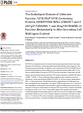 Cover page: The Arabidopsis Domain of Unknown Function 1218 (DUF1218) Containing Proteins, MODIFYING WALL LIGNIN-1 and 2 (At1g31720/MWL-1 and At4g19370/MWL-2) Function Redundantly to Alter Secondary Cell Wall Lignin Content.