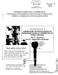 Cover page: LABORATORY INVESTIGATIONS OF THERMOMECHANICAL PROPERTIES OF STRIPA GRANITE. PART I: APPARATUS. PART II: APPLICAION AND RESULTS