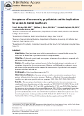 Cover page: Acceptance of Insurance by Psychiatrists and the Implications for Access to Mental Health Care