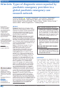 Cover page: Types of diagnostic errors reported by paediatric emergency providers in a global paediatric emergency care research network