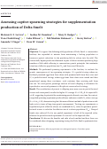 Cover page: Assessing captive spawning strategies for supplementation production of Delta Smelt