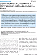 Cover page: Transcriptome analysis of a rotenone model of parkinsonism reveals complex I-tied and -untied toxicity mechanisms common to neurodegenerative diseases.