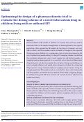 Cover page: Optimizing the design of a pharmacokinetic trial to evaluate the dosing scheme of a novel tuberculosis drug in children living with or without HIV