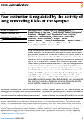 Cover page: Fear extinction is regulated by the activity of long noncoding RNAs at the synapse.