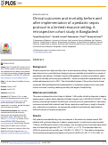 Cover page: Clinical outcomes and mortality before and after implementation of a pediatric sepsis protocol in a limited resource setting: A retrospective cohort study in Bangladesh