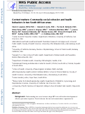 Cover page: Context matters: Community social cohesion and health behaviors in two South African areas