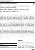 Cover page: A Person-Centered Analysis of Adolescent Multicultural Socialization Niches and Academic Functioning.