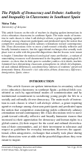 Cover page: The Pitfalls of Democracy and Debate: Authority and Inequality in Classrooms in Southeast Spain