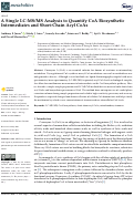 Cover page: A Single LC-MS/MS Analysis to Quantify CoA Biosynthetic Intermediates and Short-Chain Acyl CoAs