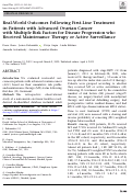 Cover page: Real-World Outcomes Following First-Line Treatment in Patients with Advanced Ovarian Cancer with Multiple Risk Factors for Disease Progression who Received Maintenance Therapy or Active Surveillance