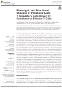 Cover page: Phenotypic and Functional Changes of Peripheral Ly6C+ T Regulatory Cells Driven by Conventional Effector T Cells