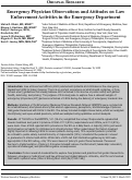 Cover page: Emergency Medicine Physician Observations and Attitudes on Law Enforcement Activities in the Emergency Department