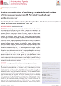 Cover page: In vitro resensitization of multidrug-resistant clinical isolates of Enterococcus faecium and E. faecalis through phage-antibiotic synergy.