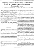 Cover page: Frequency-Scanning Phased-Array Feed Network Based on Composite Right/Left-Handed Transmission Lines