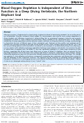 Cover page: Blood Oxygen Depletion Is Independent of Dive Function in a Deep Diving Vertebrate, the Northern Elephant Seal