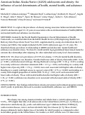 Cover page: American Indian Alaska Native (AIAN) adolescents and obesity: the influence of social determinants of health, mental health, and substance use