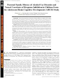 Cover page: Parental Family History of Alcohol Use Disorder and Neural Correlates of Response Inhibition in Children From the Adolescent Brain Cognitive Development (ABCD) Study