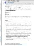 Cover page: Altered Associations Between Task Performance and Dorsolateral Prefrontal Cortex Activation During Cognitive Control in Schizophrenia