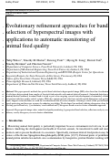 Cover page: Evolutionary refinement approaches for band selection of hyperspectral images with applications to automatic monitoring of animal feed quality