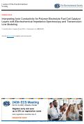 Cover page: Interpreting Ionic Conductivity for Polymer Electrolyte Fuel Cell Catalyst Layers with Electrochemical Impedance Spectroscopy and Transmission Line Modeling