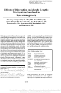 Cover page: Effects of distraction on muscle length: mechanisms involved in sarcomerogenesis.