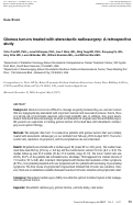 Cover page: Glomus tumors treated with stereotactic radiosurgery: A retrospective study.