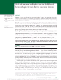 Cover page: Role of trauma and infection in childhood hemorrhagic stroke due to vascular lesions.