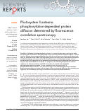 Cover page: Photosystem II antenna phosphorylation-dependent protein diffusion determined by fluorescence correlation spectroscopy
