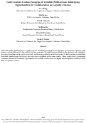 Cover page: Joint Content-Context Analysis of Scientific Publications: Identifying Opportunities for Collaboration in Cognitive Science