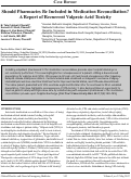 Cover page: Should Pharmacies Be Included in Medication Reconciliation? A Report of Recurrent Valproic Acid Toxicity