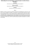 Cover page: Relationship between Social Support and Posttraumatic Growth for KoreanFirefighters