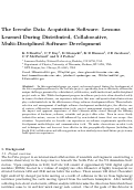 Cover page: The IceCube Data Acquisition Software: Lessons Learned during Distributed, Collaborative, Multi-Disciplined Software Development.