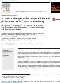 Cover page: Structural changes in the temporal lobe and piriform cortex in frontal lobe epilepsy