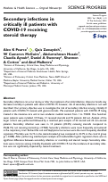 Cover page: Secondary infections in critically ill patients with COVID-19 receiving steroid therapy