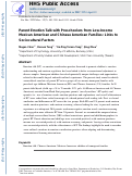 Cover page: Parent Emotion Talk with Preschoolers from Low-Income Mexican American and Chinese American Families: Links to Sociocultural Factors.