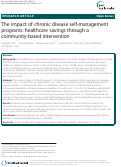 Cover page: The impact of chronic disease self-management programs: healthcare savings through a community-based intervention