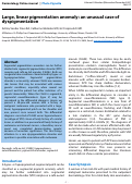 Cover page: Large, linear pigmentation anomaly: an unusual dyspigmentation case