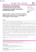 Cover page: Subcutaneous administration of triamcinolone as part of the management of feline eosinophilic keratoconjunctivitis