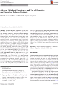 Cover page: Adverse Childhood Experiences and Use of Cigarettes and Smokeless Tobacco Products